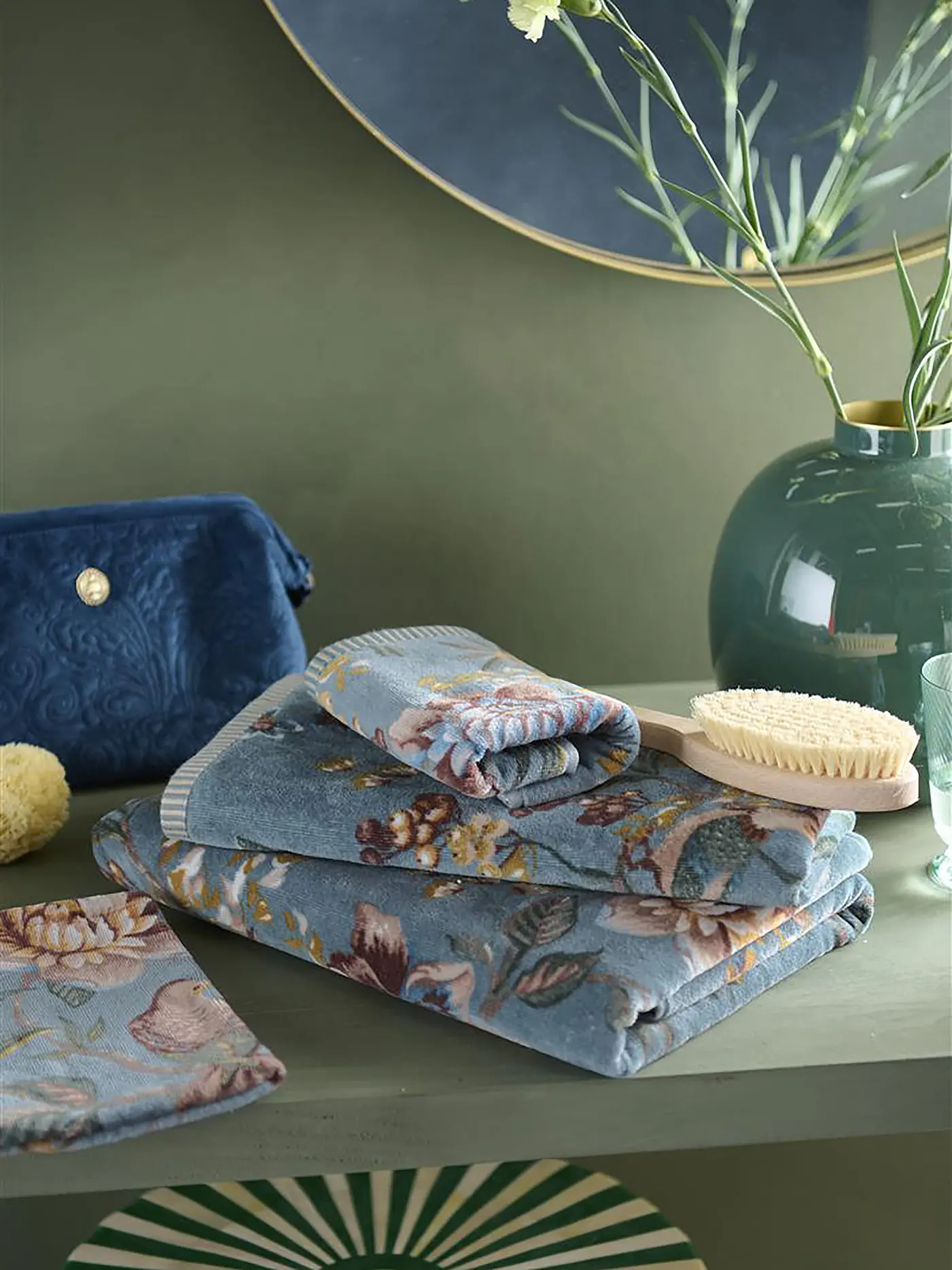 PIP STUDIO | Waschhandschuh 16x22cm SECRET GARDEN Blue | 